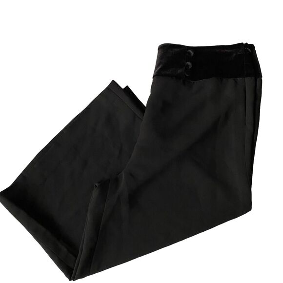Jared Ross Pants Size 6 Black Culottes Wide Velour Waistline Cocktail Formal NEW - Picture 6 of 12